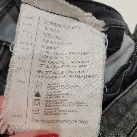 Current/Elliot the ankle skinny jeans- Gray fishnet. - Picture 7 of 15